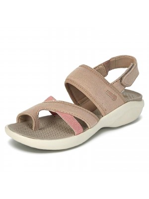 Plus Size Hook   Loop Stretch Contrast Embroidered Element Outdoors Sandals For Women